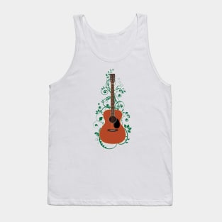 Mahogany Concert Acoustic Guitar Flowering Vines Tank Top